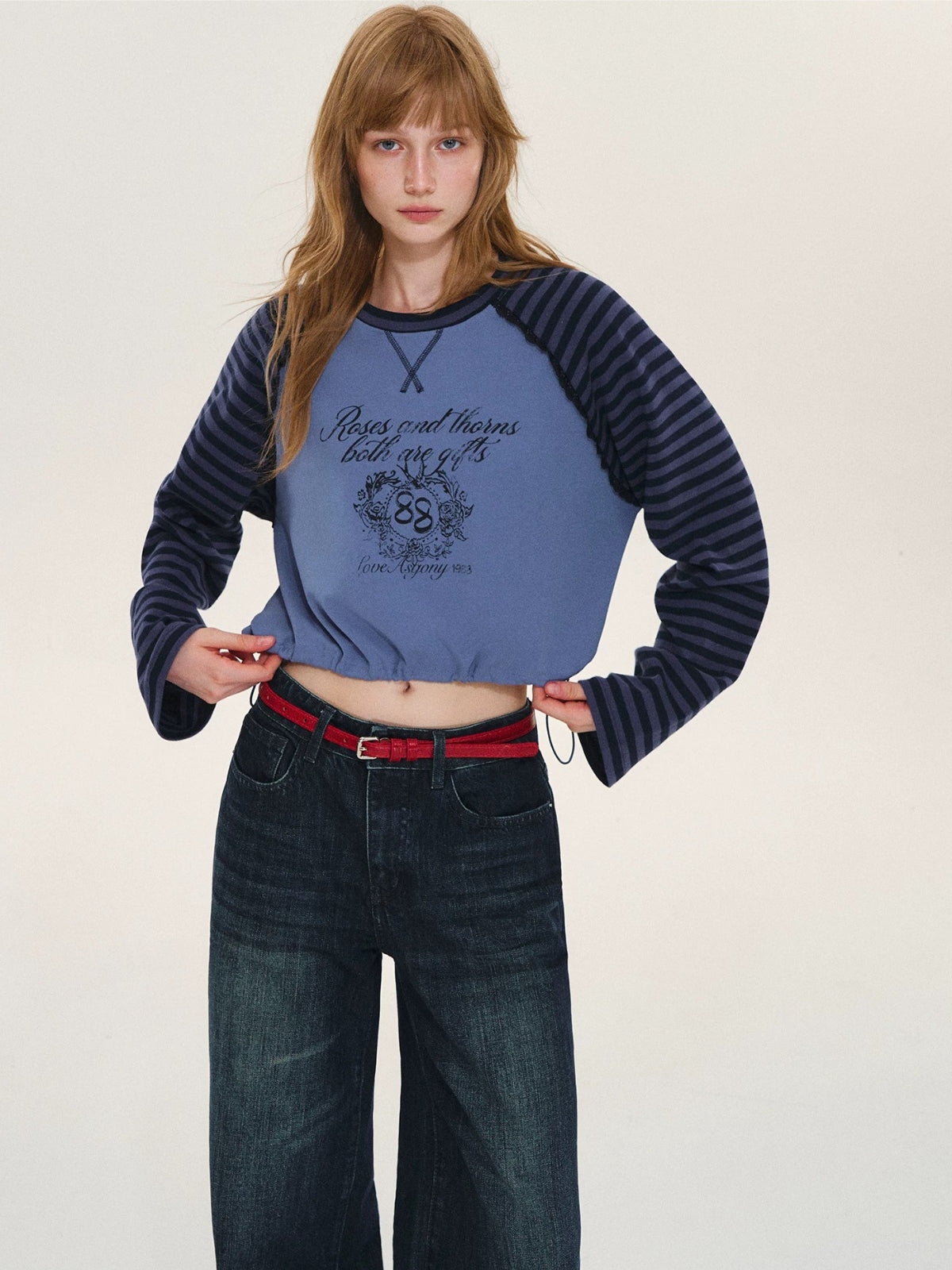 Vintage Contrast Raglan Top