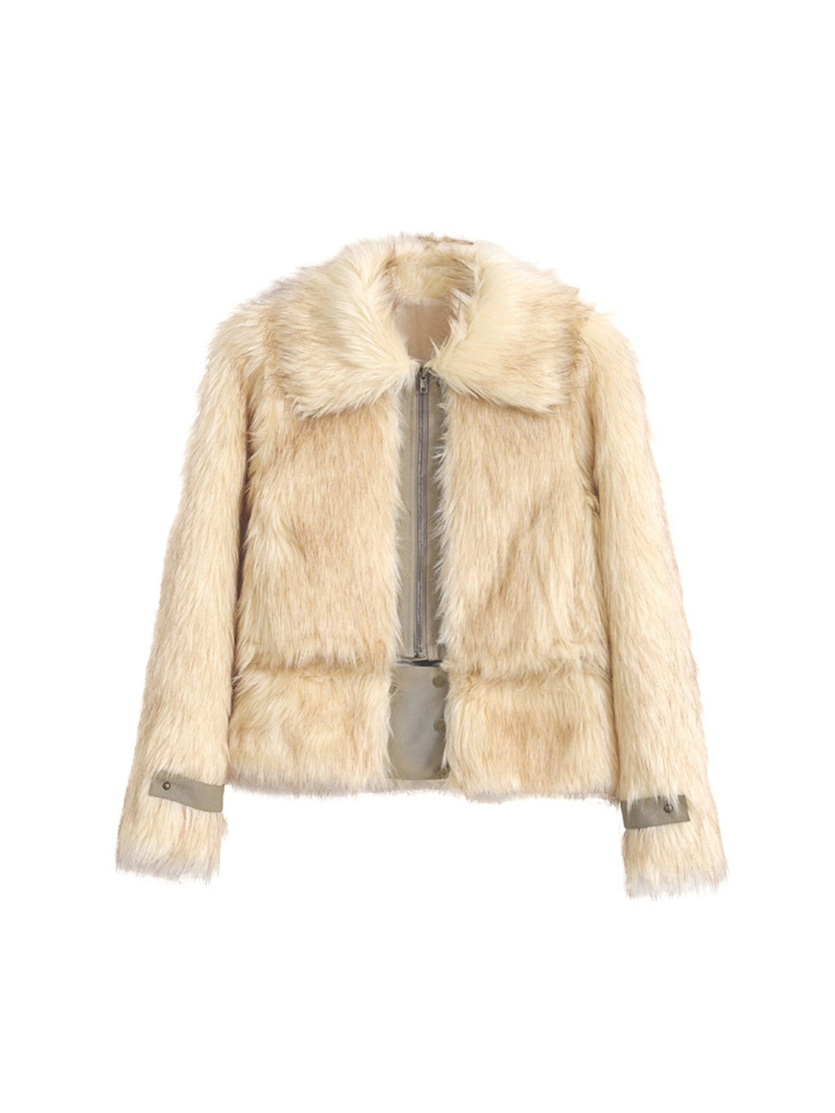 Detachable Hem Faux Fur Jacket
