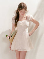 Embroidered Lace-Trim Dress