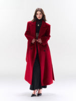 Hokkaido Wool-Blend Belted Lapel Long Coat