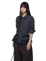 Plaid Tie Blouse