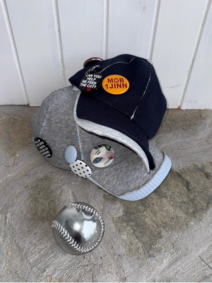 Plaid-Panel Badge Baseball Cap