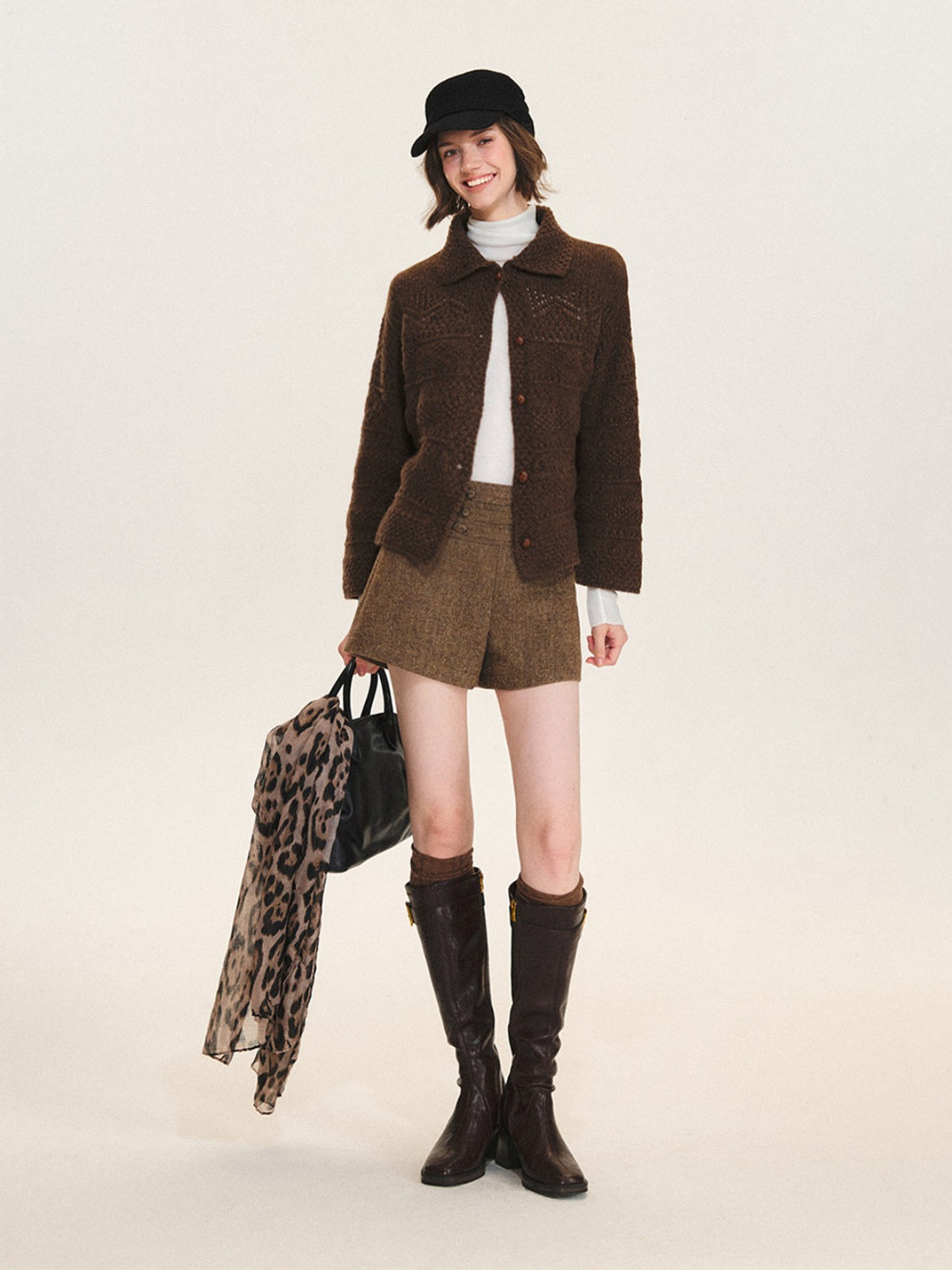 Handcrafted Wool Crochet Collar Cardigan