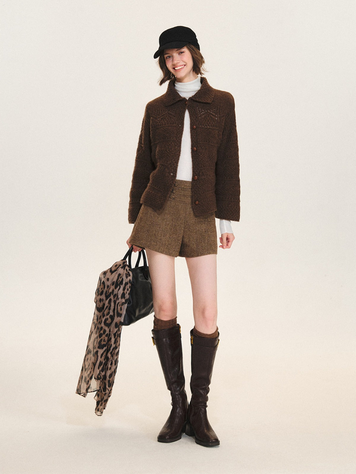 Handcrafted Wool Crochet Collar Cardigan