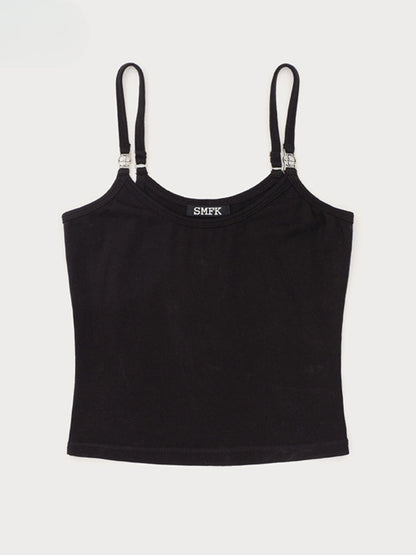 Solid-Color Simple Base Layer Slim-Fit Sports Camisole