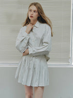 Striped Loose Shirt & Skirt Set