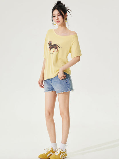 Dachshund Puppy Regular &amp; Slant Shoulder T - shirt