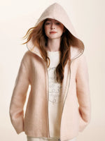 Peach Hooded Zip Coat