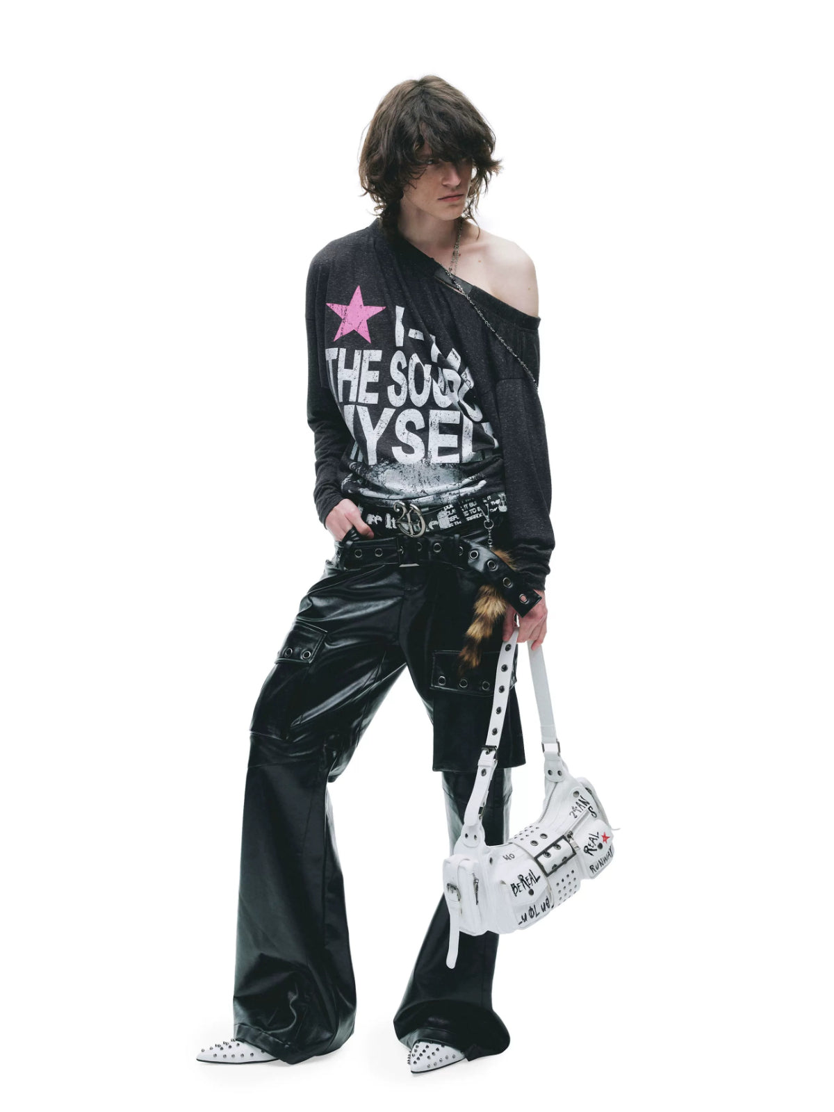 Punk Buckle Asymmetric Tee