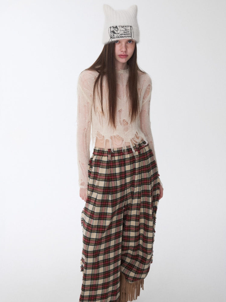 Mohair Distressed Cutout Sweater