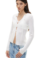 Faro Knit Sheer Tie Top