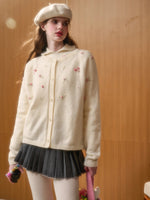 Hand-Embroidered Floral Cardigan