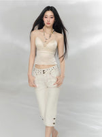 Studded Cropped Denim Pants