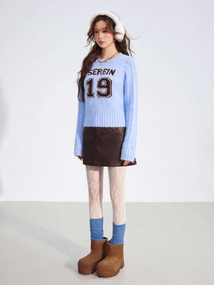 Studded Faux Leather A-Line Skirt