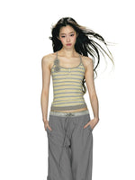 Camellia Stripe Halter Tank
