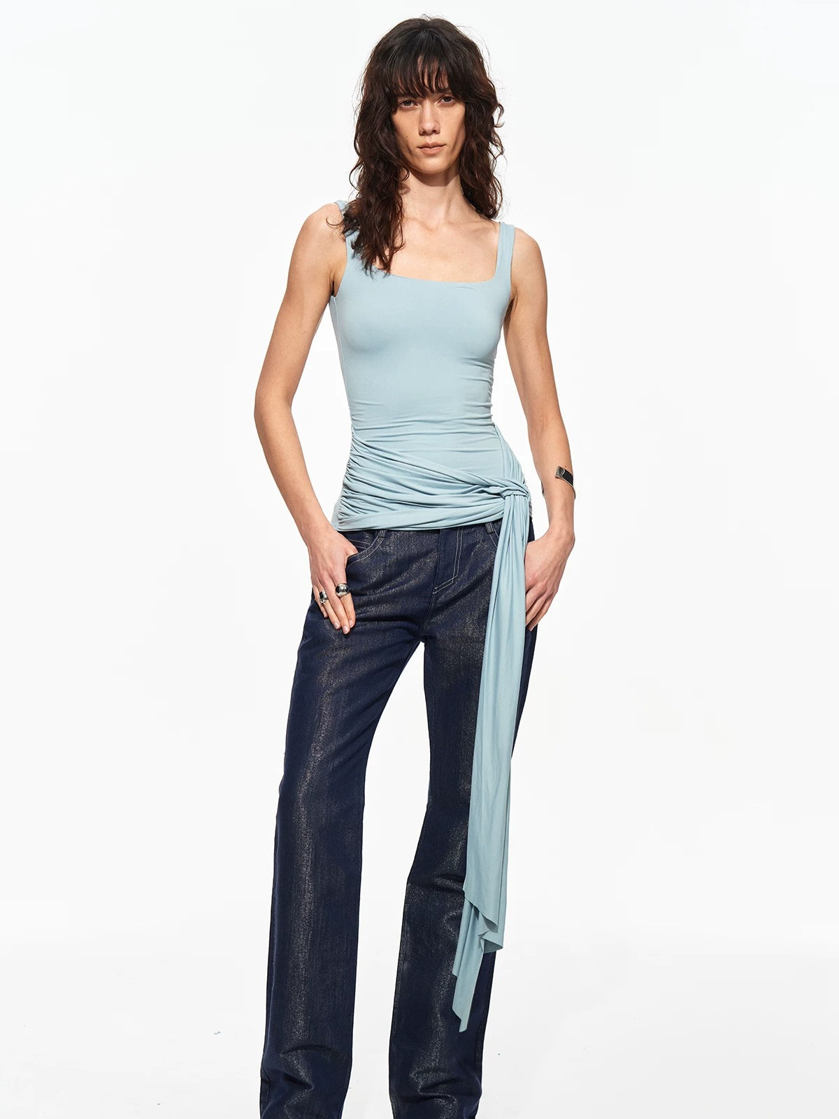 Coated Straight Jeans