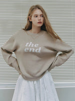 Minimal Letter Jacquard Knit Sweater