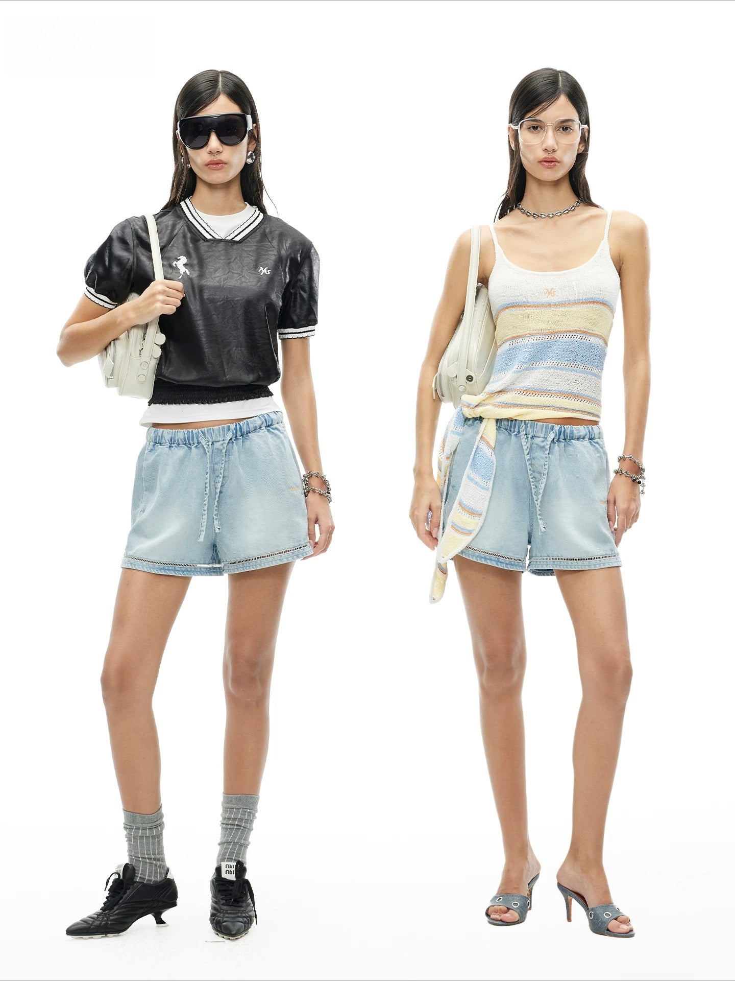 Hanley Drawstring Denim Shorts