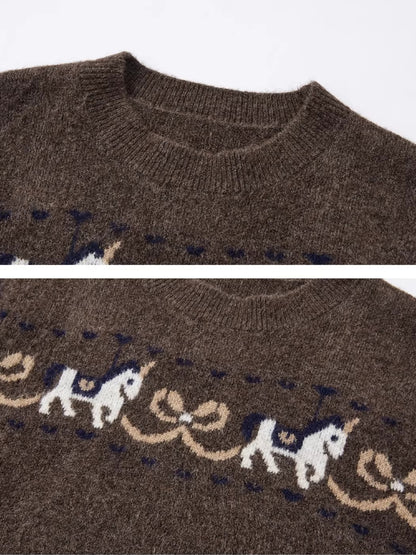 Carousel Jacquard Knit Sweater