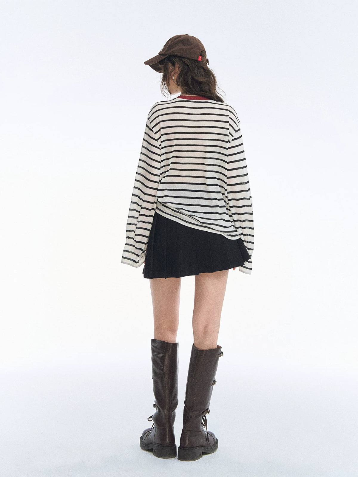Contrast Stripe Puppy Print T-shirt