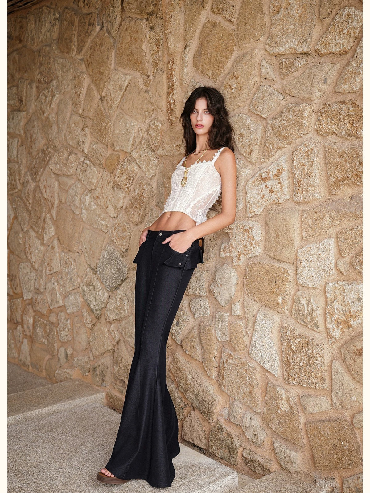 Lace Panel Corset Cami Top