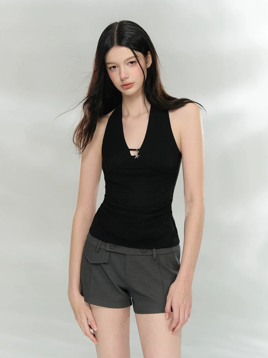 Double Button Tailored Shorts