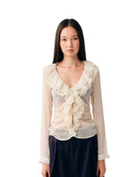 Ruffle V-Neck Blouse