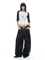 Graphic Contrast Raglan Sleeve T-Shirt