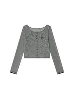Lyocell Stripe Cardigan & Lace-Trim Cami Set