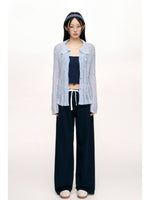 Ruffle Waist Straight Leg Sweatpants