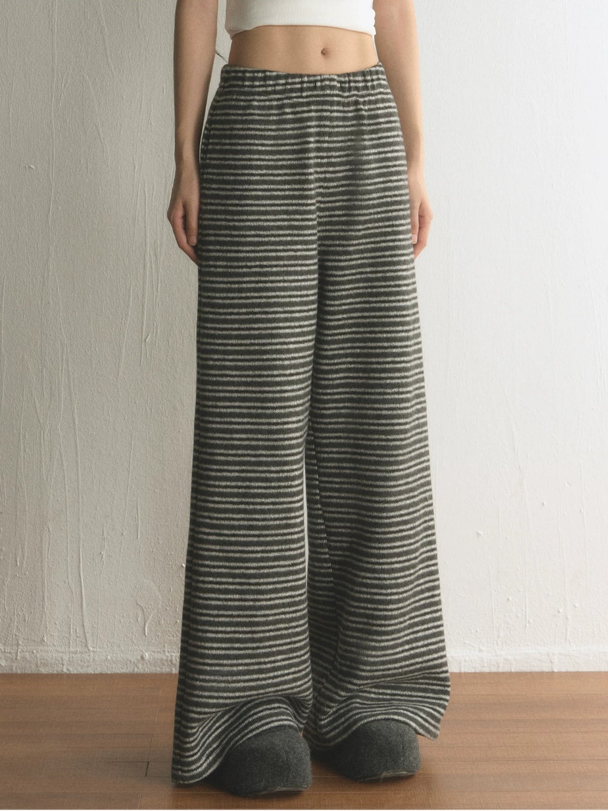Striped High Waisted Wide Leg Pants