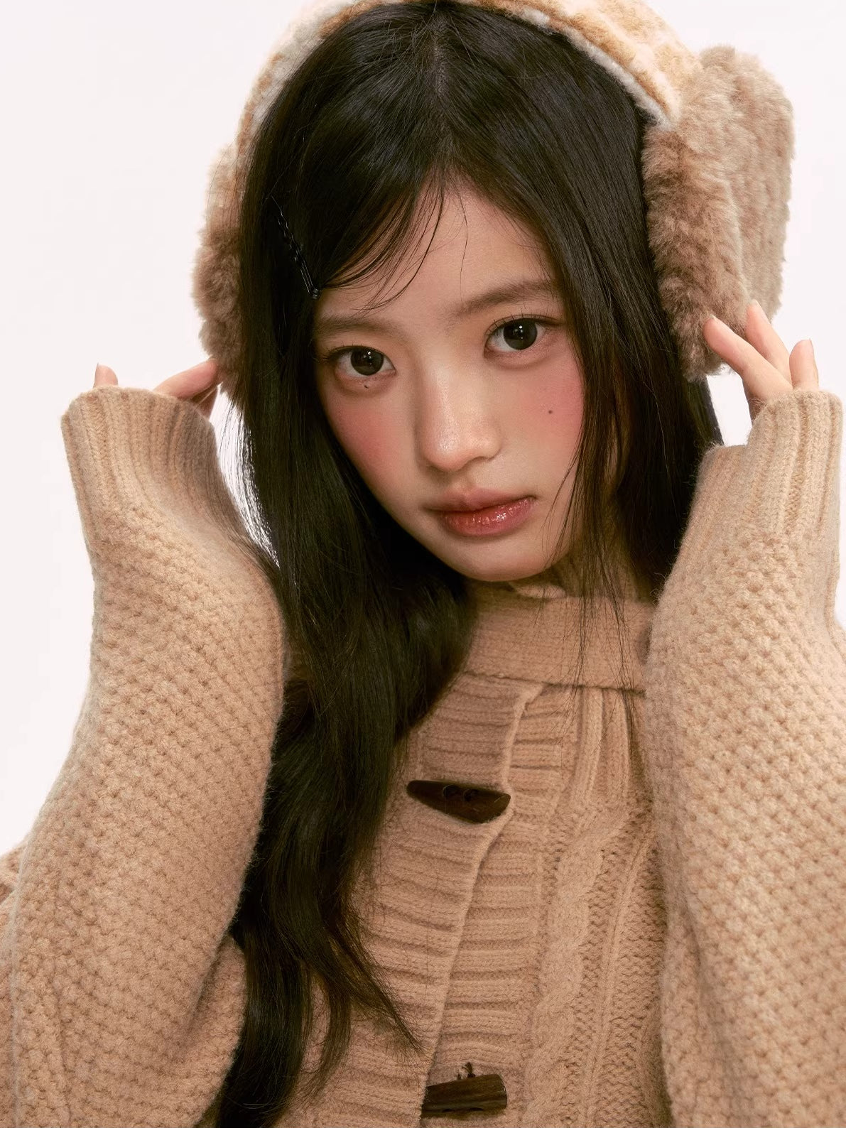 Light Brown Toggle Knit Cardigan