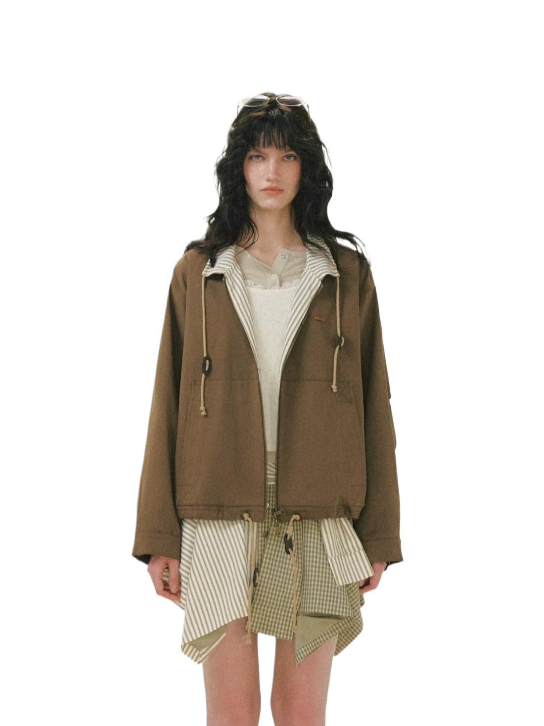 Striped Patchwork Utility Jacket