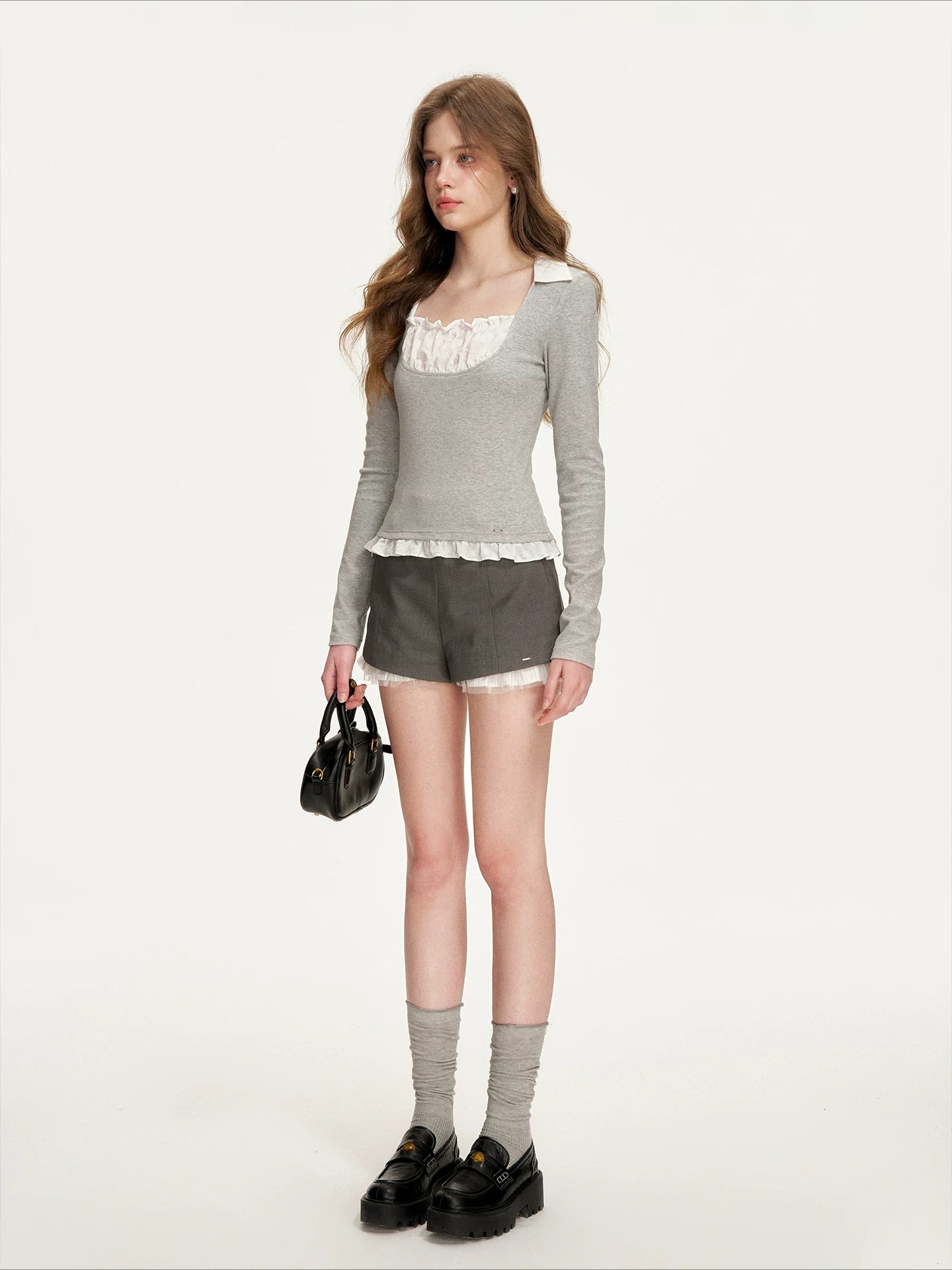 Faux-Layer Lace T-shirt
