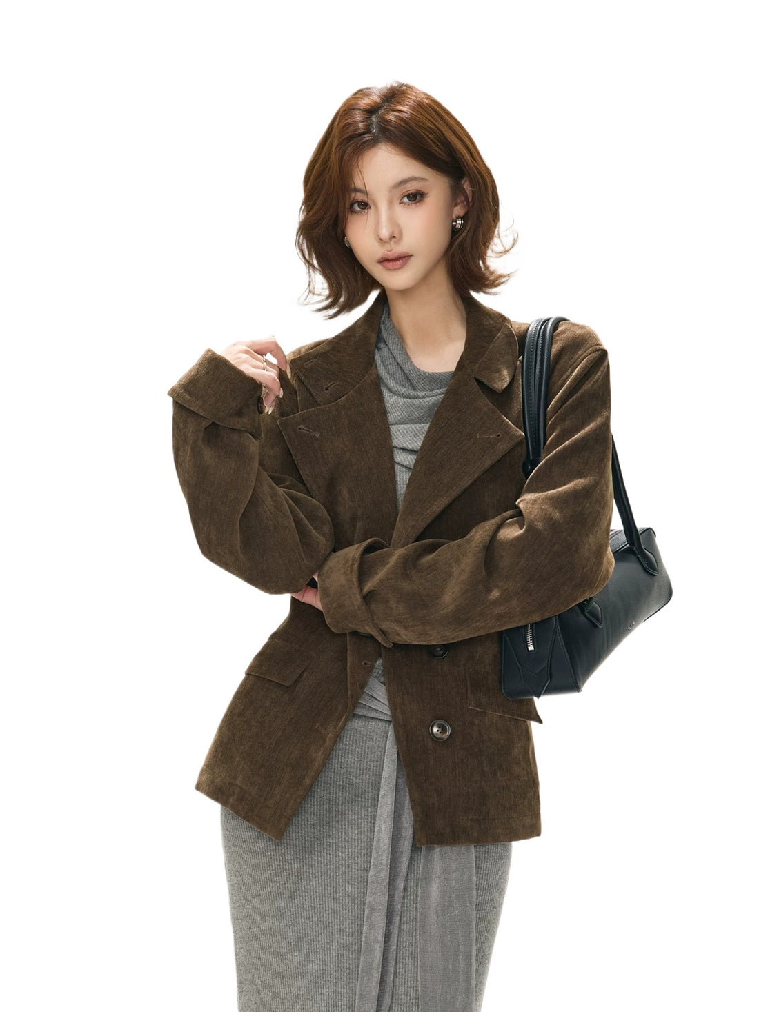 Vintage Stand Collar Belted Utility Jacket