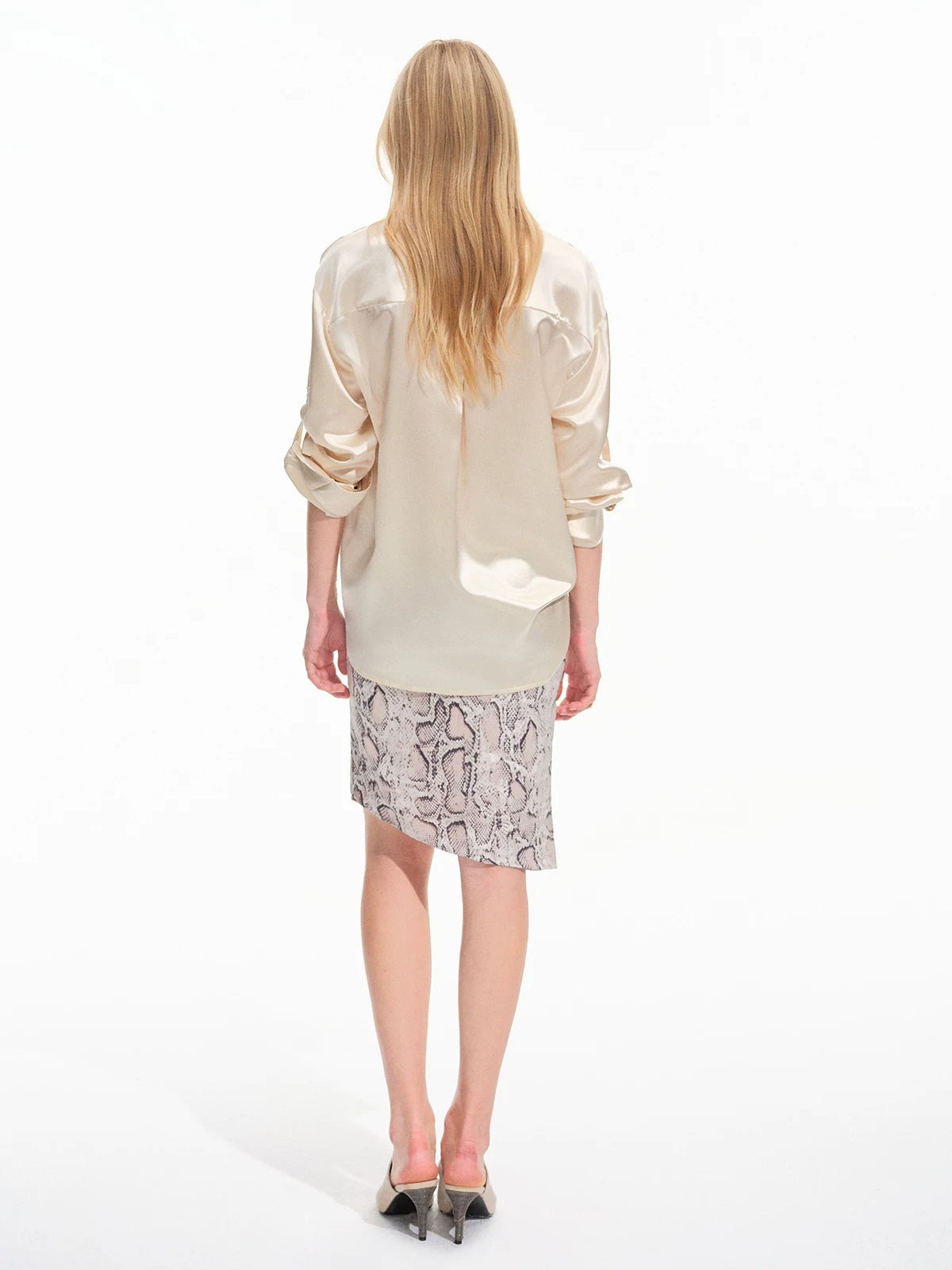 Snake Print Asymmetric Pencil Skirt