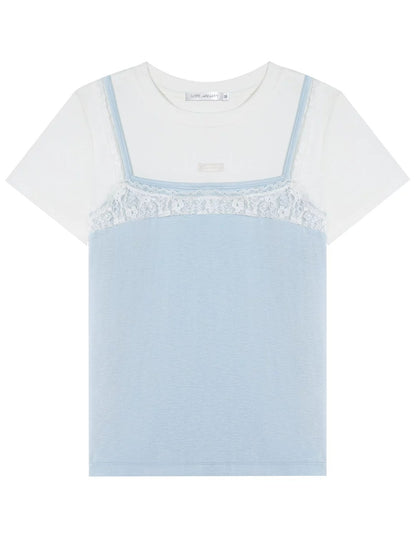 Lace Contrast Tee
