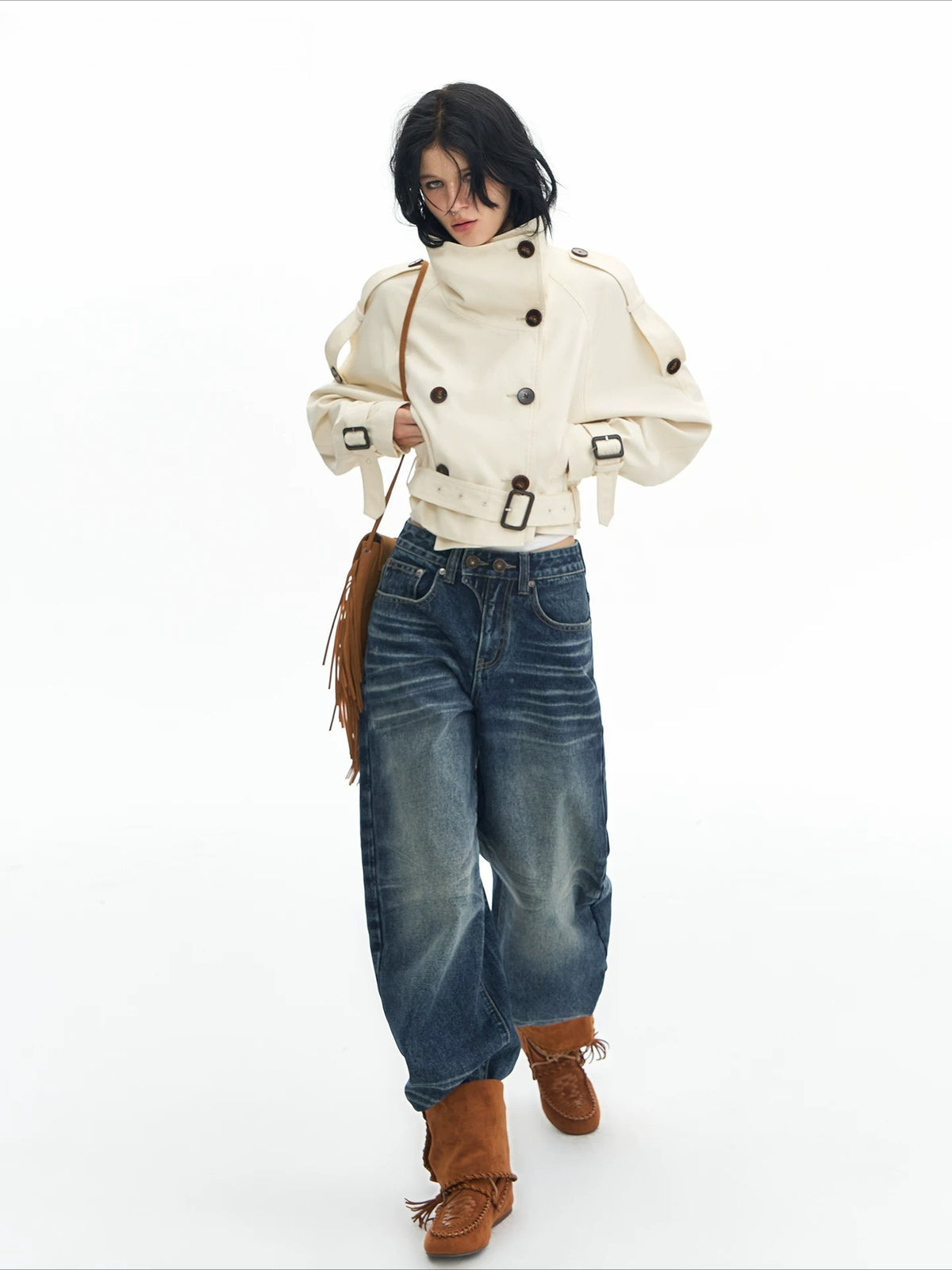 Stand Collar Trench Jacket