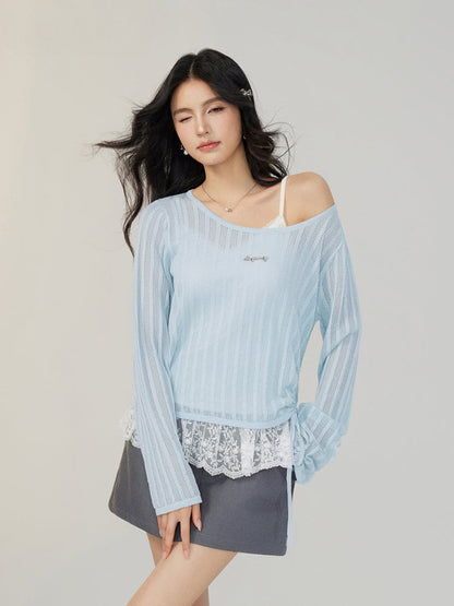 Hollow Irregular Lyocell Top