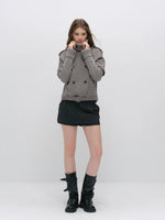 Faux-layered Cape Knit Jacket