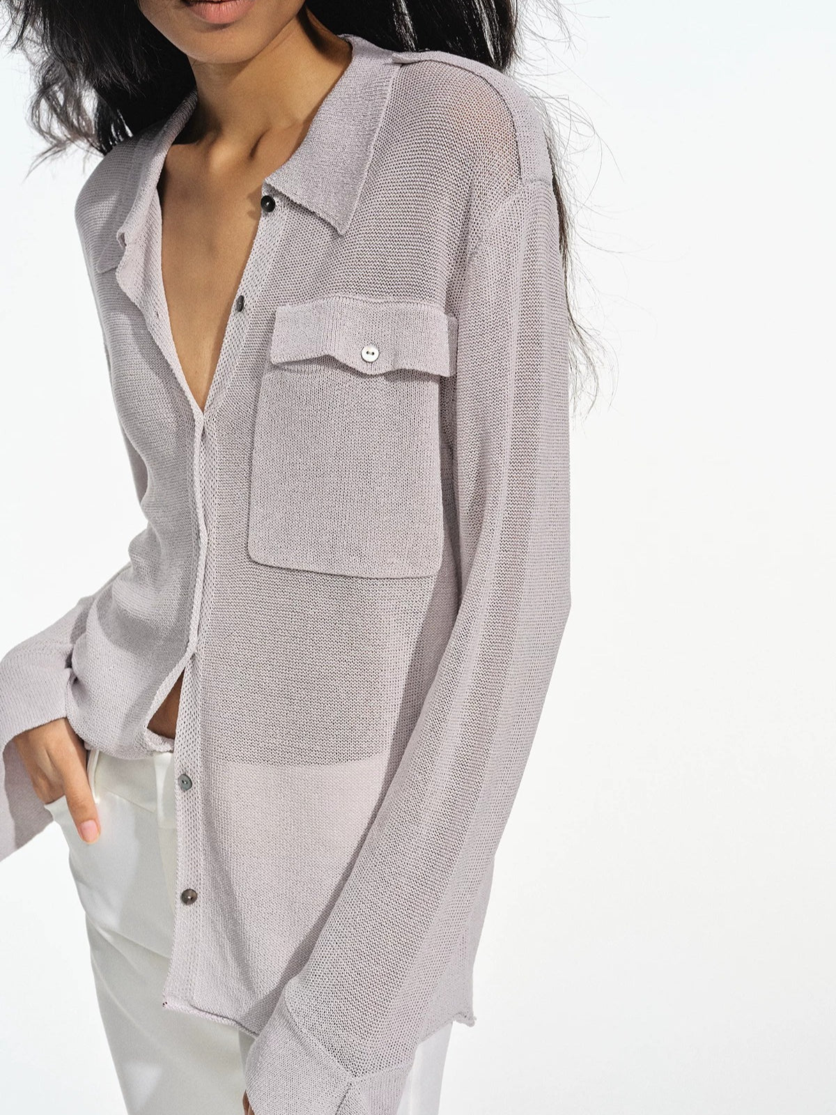 Textured Sheer Knit Shirt