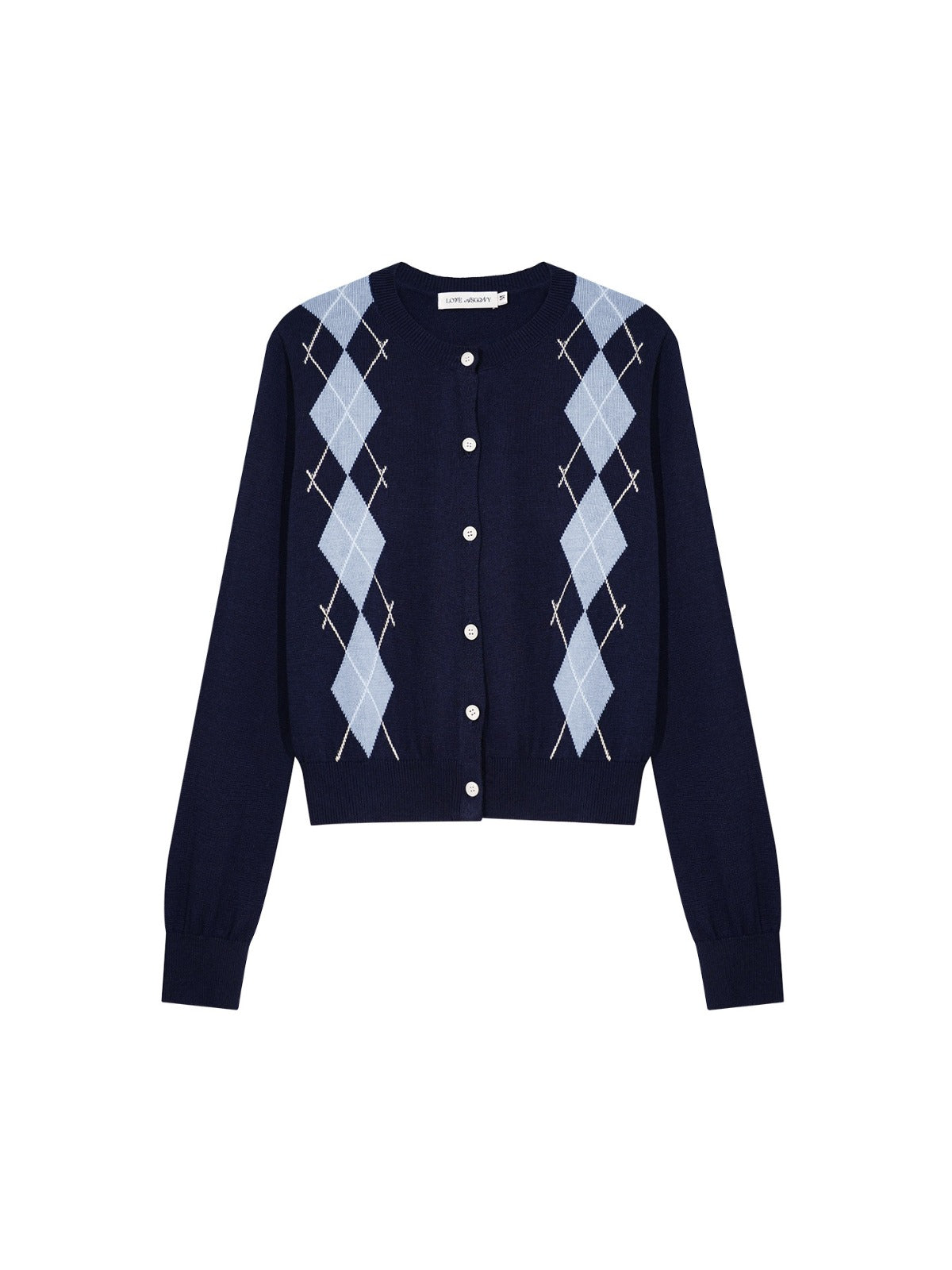 Vintage Argyle Knit Cardigan Set