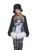 Bone Rhinestone Raglan Tee