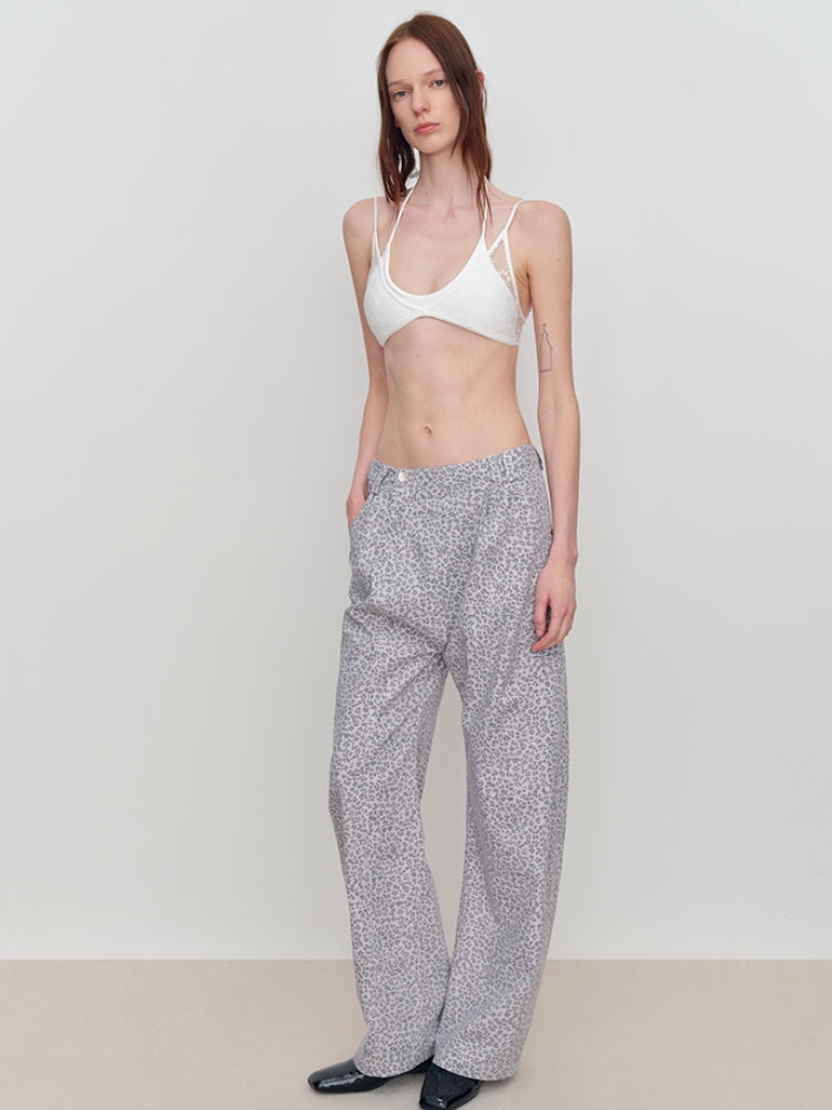 Low-Rise Drop-Crotch Loose Wide-Leg Pants