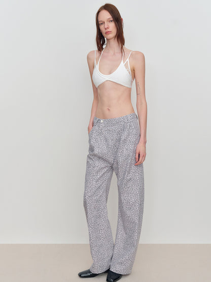 Low-Rise Drop-Crotch Loose Wide-Leg Pants