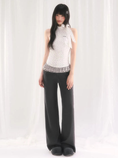 White Star Printed Halter Top