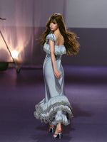 Lace Panel A-Line Maxi Dress