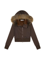 Fleece Waist-Tightening Fur Hoodie & Pants Set