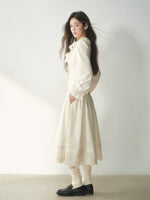 Vintage Ruffle Lace Shirt & Skirt Set