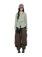 Korean Asymmetric Collar Shirt